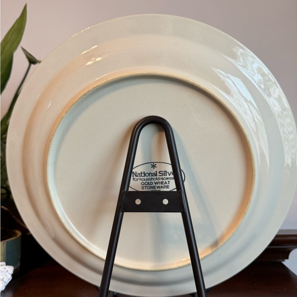 NATIONAL SILVER GOLD WHEAT PLATE STONEWARE JAPAN - Picture 4 of 7